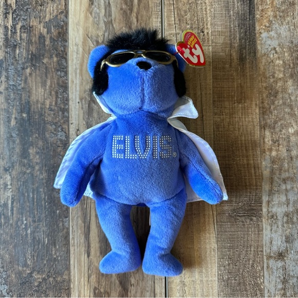 NWT TY Beanie Baby - BEANIES! BEANIES! BEANIES! the Elvis Bear Blue - Picture 5 of 9